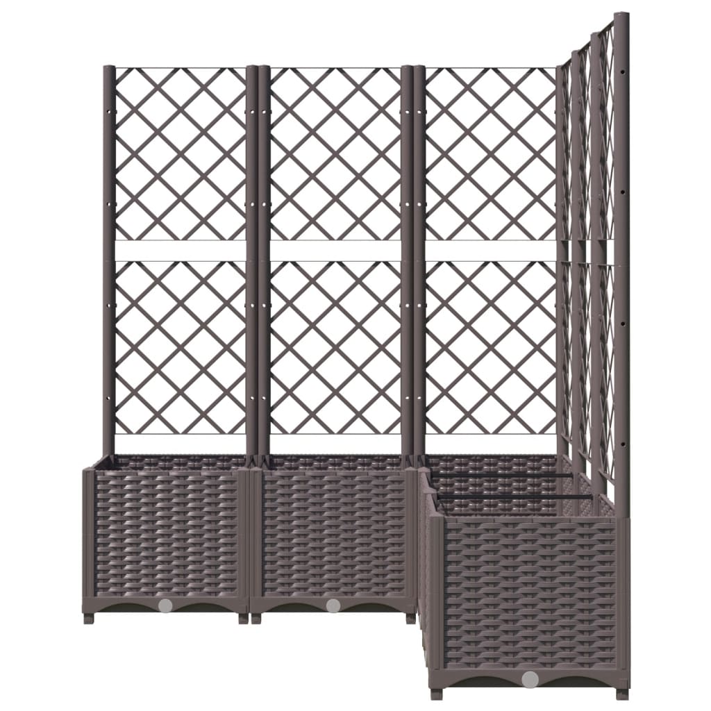 vidaXL Jardinière avec treillis marron 120x120x136 cm PP