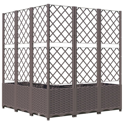 vidaXL Jardinière avec treillis marron 120x120x136 cm PP