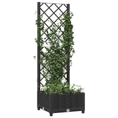 vidaXL Jardinière avec treillis noir 40 x 40 x 121,5 cm PP