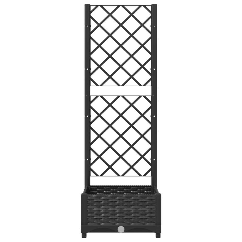 vidaXL Jardinière avec treillis noir 40 x 40 x 121,5 cm PP
