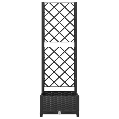vidaXL Jardinière avec treillis noir 40 x 40 x 121,5 cm PP