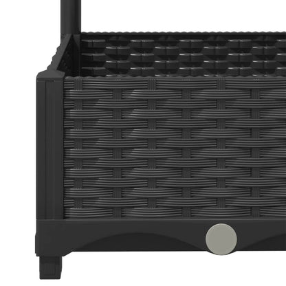 vidaXL Jardinière avec treillis noir 40 x 40 x 121,5 cm PP