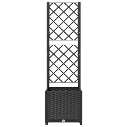 vidaXL Jardinière avec treillis Noir 40 x 40 x 136 cm PP