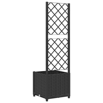 vidaXL Jardinière avec treillis Noir 40 x 40 x 136 cm PP