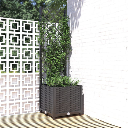 vidaXL Jardinière avec treillis Noir 40 x 40 x 136 cm PP