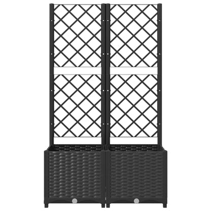 vidaXL Jardinière avec treillis Noir 80 x 40 x 136 cm PP