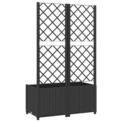 vidaXL Jardinière avec treillis Noir 80 x 40 x 136 cm PP