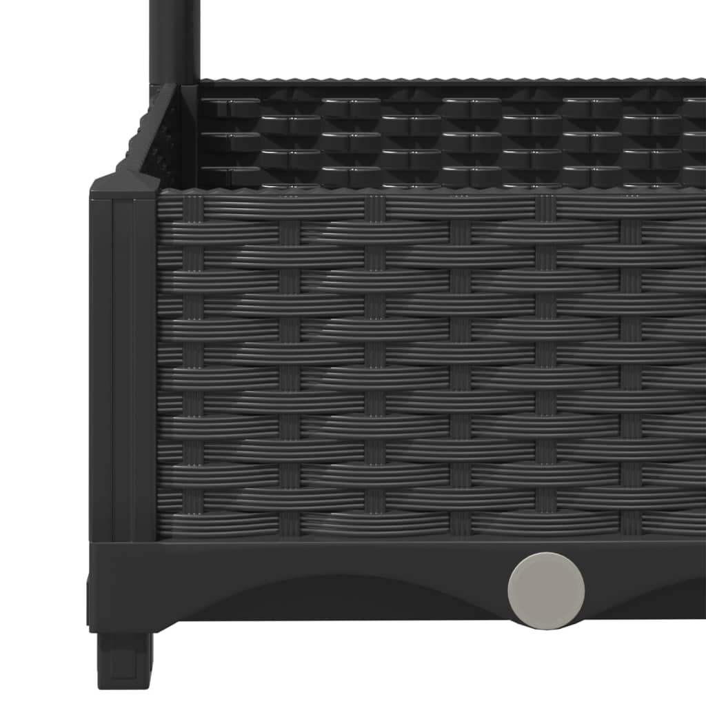 vidaXL Jardinière de jardin avec treillis Noir 120 x 40 x 121,5 cm PP