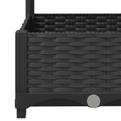 vidaXL Jardinière de jardin avec treillis Noir 120 x 40 x 121,5 cm PP
