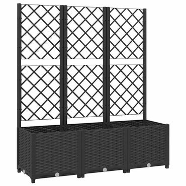vidaXL Garten-Pflanzgefäß mit Spalier Schwarz 120 x 40 x 136 cm PP