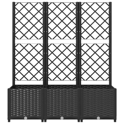 vidaXL Garten-Pflanzgefäß mit Spalier Schwarz 120 x 40 x 136 cm PP