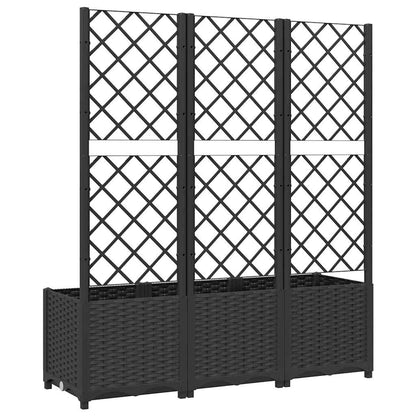 vidaXL Garten-Pflanzgefäß mit Spalier Schwarz 120 x 40 x 136 cm PP