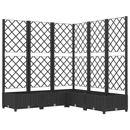 vidaXL Jardinière avec treillis Noir 120x120x121,5 cm PP