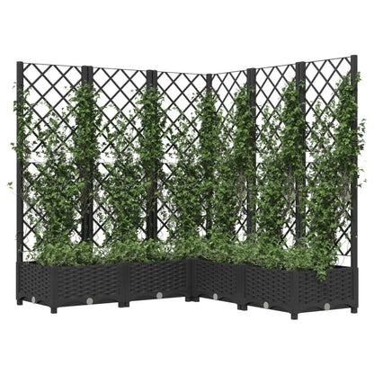 vidaXL Jardinière avec treillis Noir 120x120x121,5 cm PP