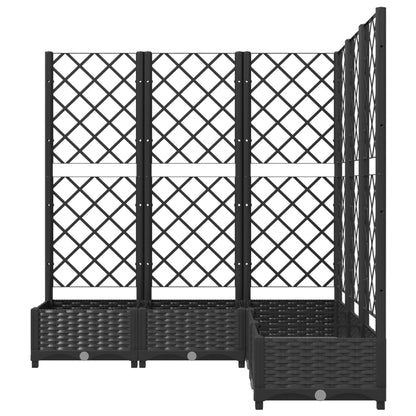 vidaXL Jardinière avec treillis Noir 120x120x121,5 cm PP