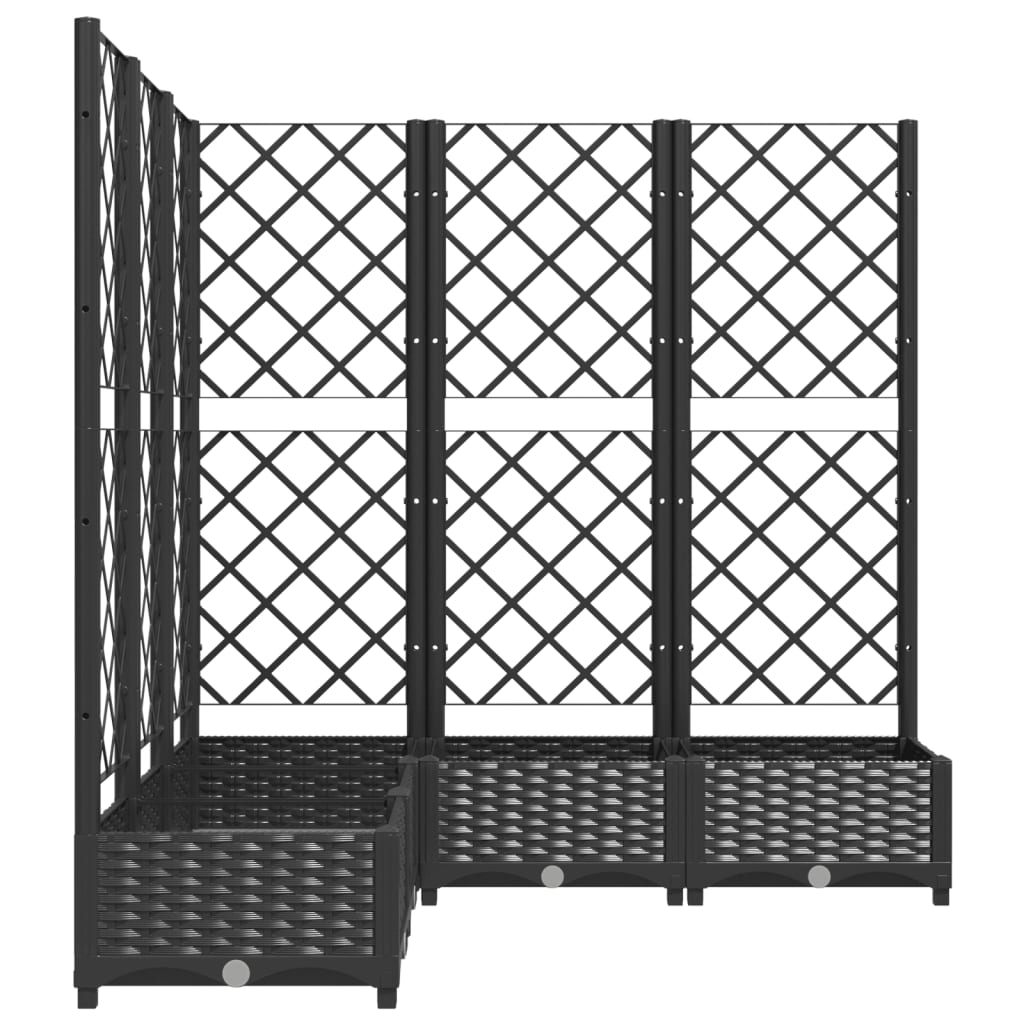 vidaXL Jardinière avec treillis Noir 120x120x121,5 cm PP