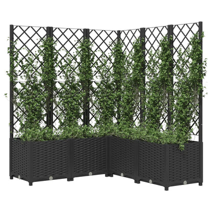 vidaXL Jardinière avec treillis Noir 120x120x136 cm PP