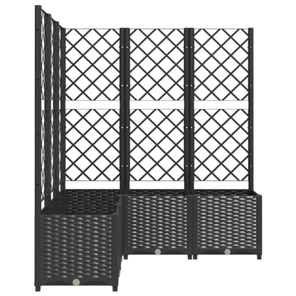 vidaXL Jardinière avec treillis Noir 120x120x136 cm PP