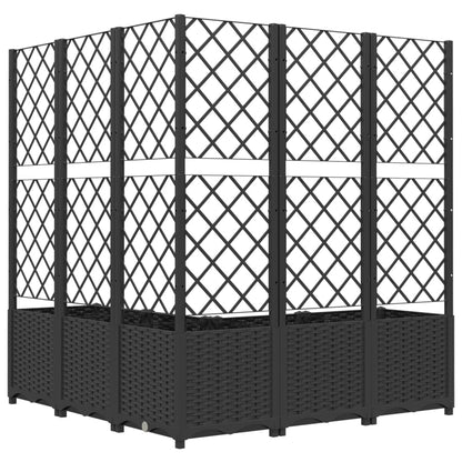 vidaXL Jardinière avec treillis Noir 120x120x136 cm PP