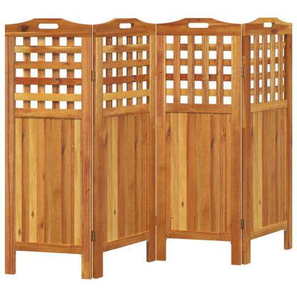 vidaXL 4-tlg. Paravent 162x2x115 cm Massivholz Akazie