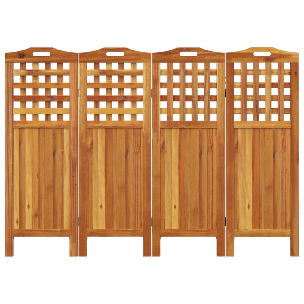 vidaXL 4-tlg. Paravent 162x2x115 cm Massivholz Akazie