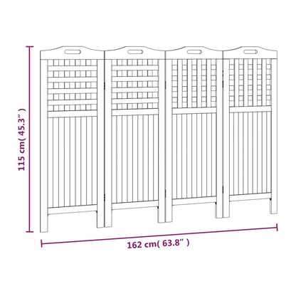 vidaXL 4-tlg. Paravent 162x2x115 cm Massivholz Akazie