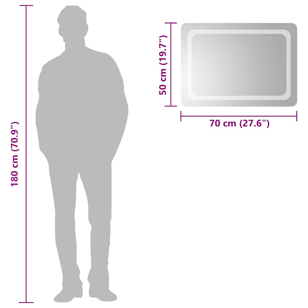 LED-Badspiegel 70x50 cm