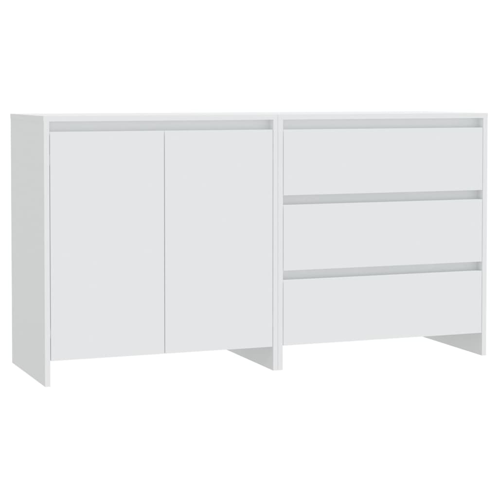 vidaXL Buffet bas 2 pièces, Blanc, Bois d'ingénierie