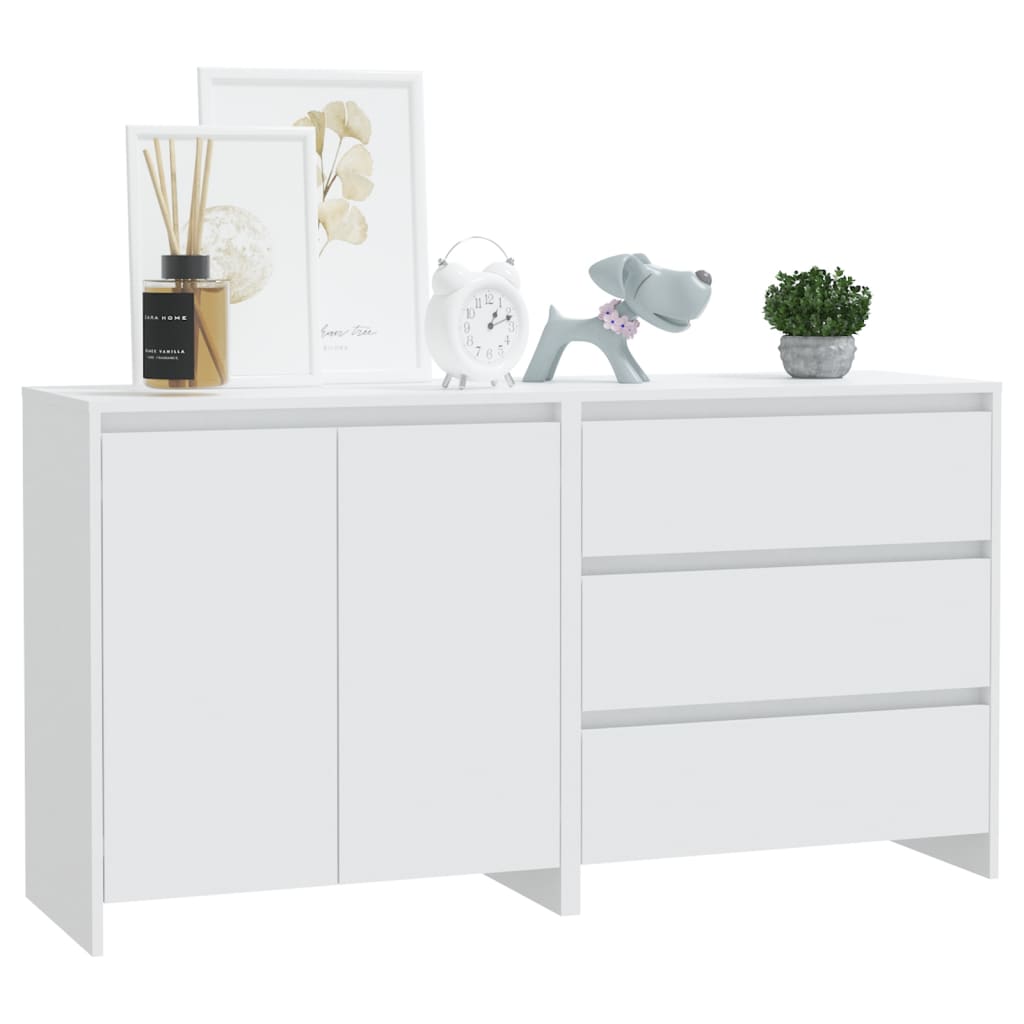vidaXL Buffet bas 2 pièces, Blanc, Bois d'ingénierie