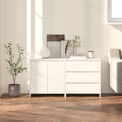vidaXL Buffet bas 2 pièces, Blanc, Bois d'ingénierie