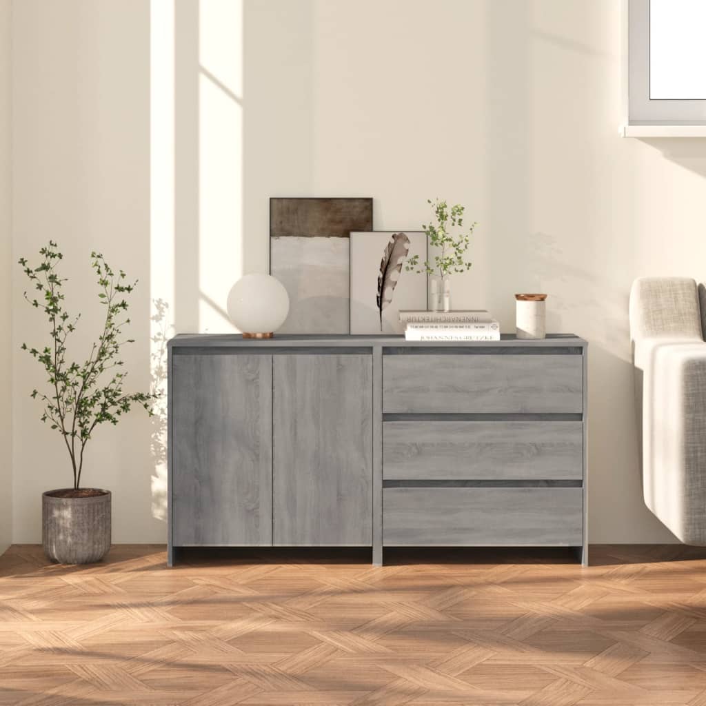vidaXL Buffet 2 pièces gris Sonoma, bois d'ingénierie