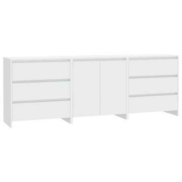 vidaXL Buffet 3 pièces blanc bois d'ingénierie