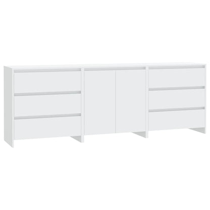 vidaXL Buffet 3 pièces blanc bois d'ingénierie