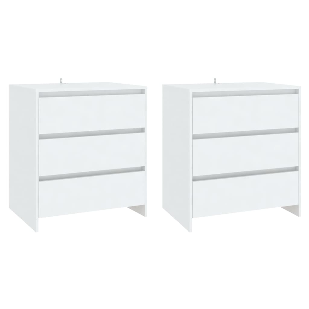 vidaXL Buffet 3 pièces blanc bois d'ingénierie