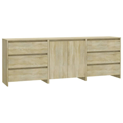 vidaXL Commode 3 pièces en aggloméré chêne sonoma
