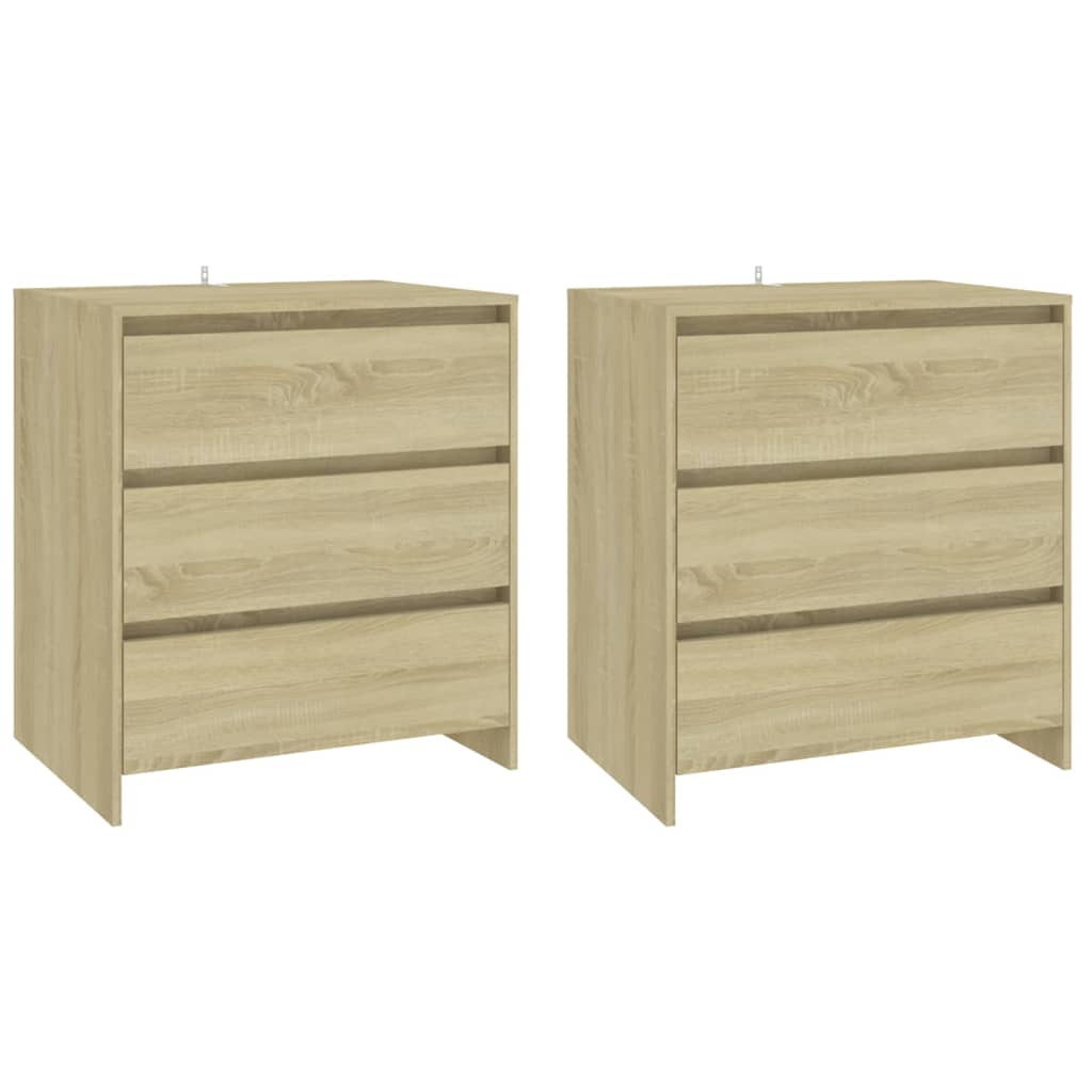 vidaXL Commode 3 pièces en aggloméré chêne sonoma