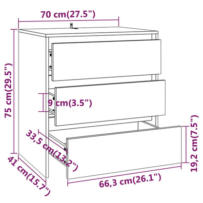 vidaXL Commode 3 pièces en aggloméré chêne sonoma