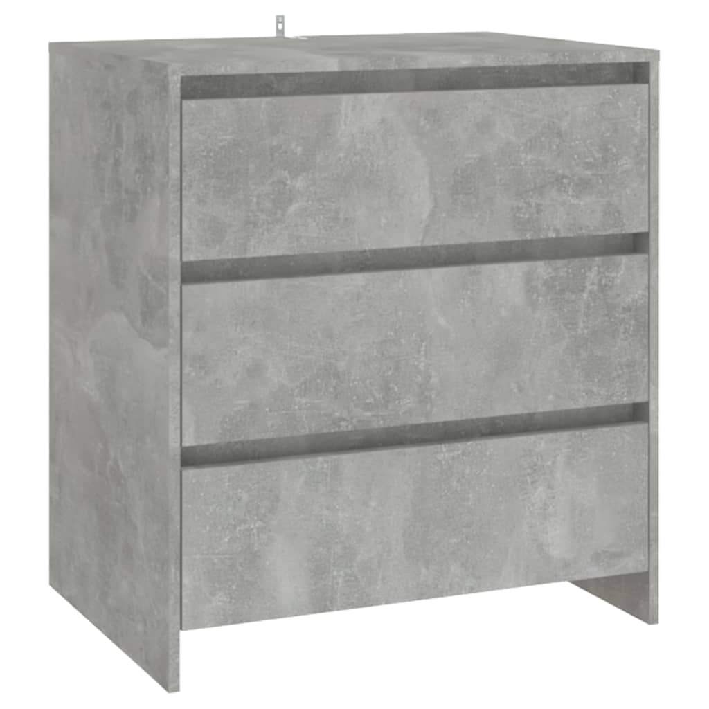 vidaXL Commode 3 pièces Gris béton Bois d'ingénierie