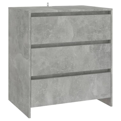 vidaXL Commode 3 pièces Gris béton Bois d'ingénierie