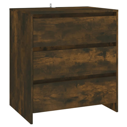 vidaXL 3-tlg. Sideboard Räuchereiche Holzwerkstoff