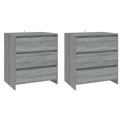 vidaXL 3-tlg. Sideboard Grau Sonoma Holzwerkstoff