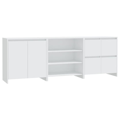 vidaXL Ensemble de 3 buffets blanc en bois d'ingénierie