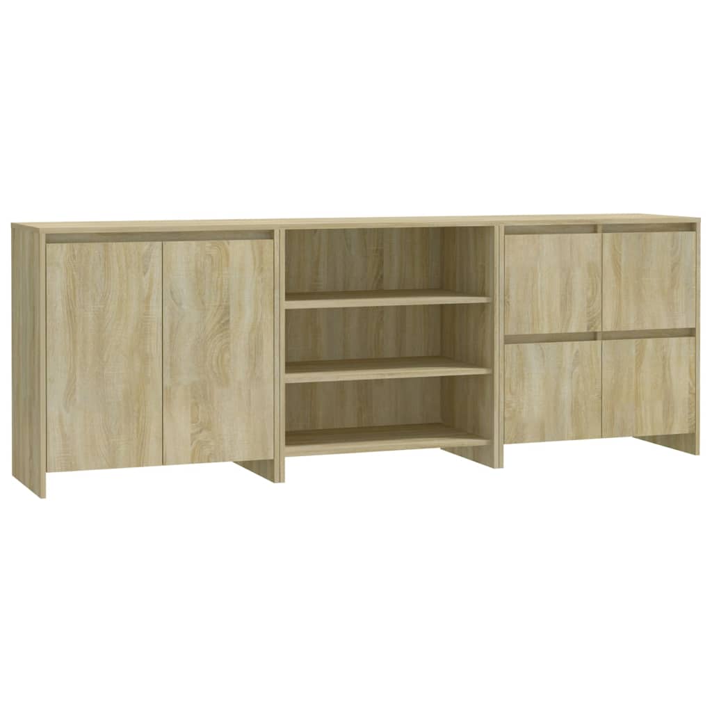 vidaXL Buffet 3 pièces chêne Sonoma bois d'ingénierie