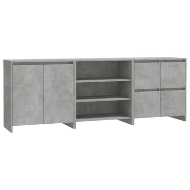 vidaXL Meuble de rangement 3 pcs. Gris béton Bois d'ingénierie