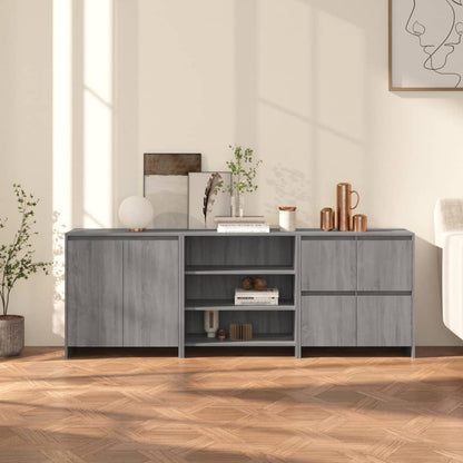 vidaXL Enfilade 3 pcs Gris Sonoma Bois d'ingénierie