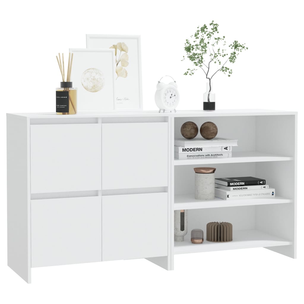 vidaXL Buffet bas 2 pièces, Blanc, Bois d'ingénierie