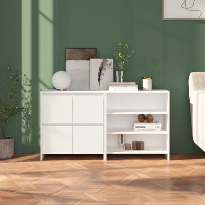vidaXL Buffet bas 2 pièces, Blanc, Bois d'ingénierie