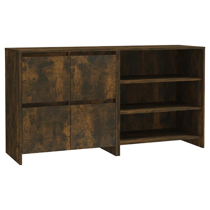 vidaXL Buffet 2 pièces en bois d'ingénierie chêne fumé