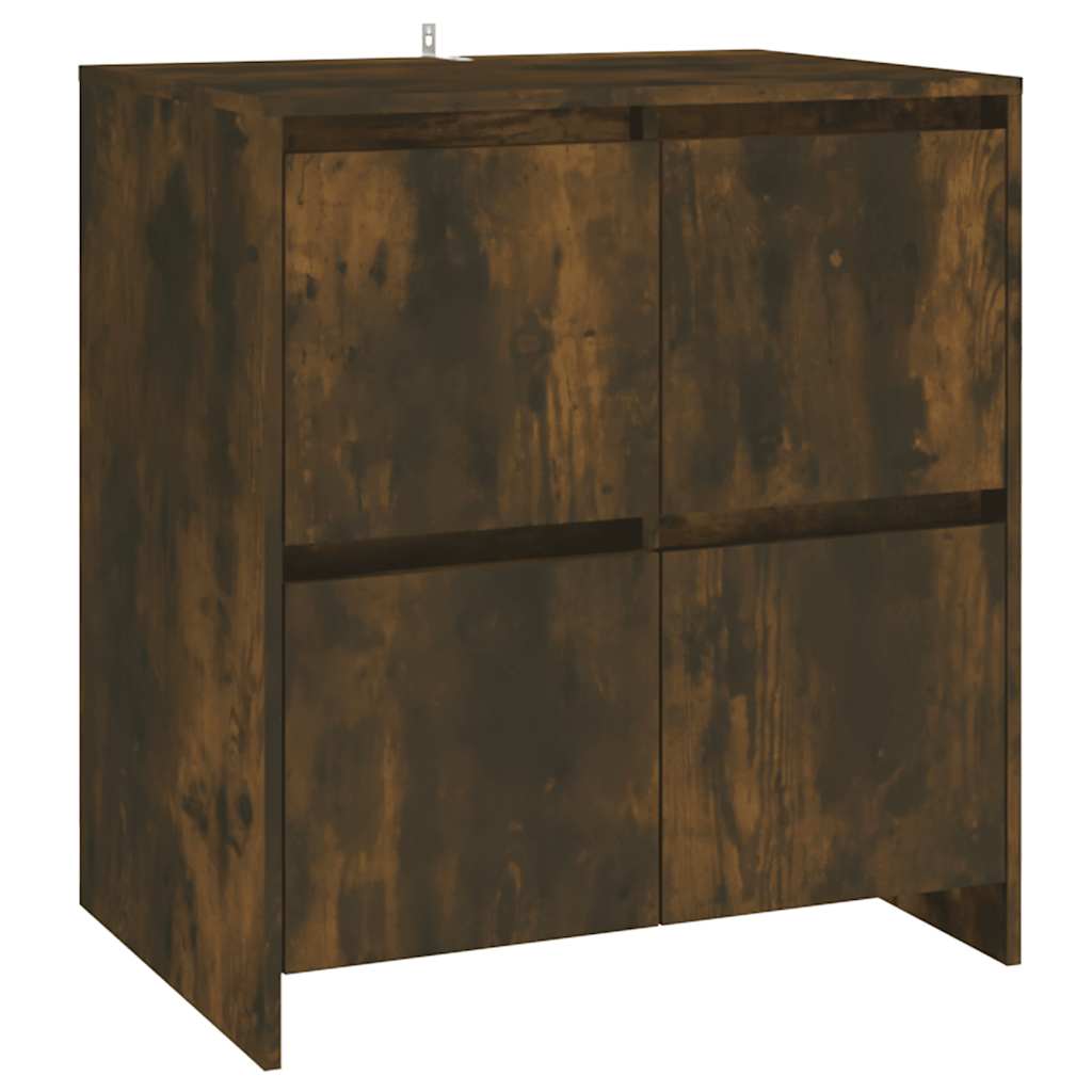 vidaXL Buffet 2 pièces en bois d'ingénierie chêne fumé