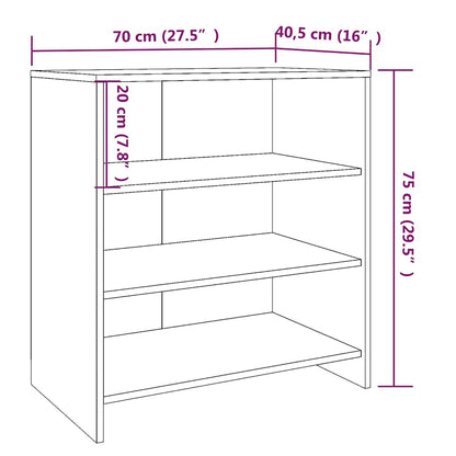 vidaXL Buffet 2 pièces en bois d'ingénierie chêne fumé